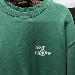 Summer Fridays Green self care club crew neck